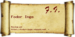 Fodor Inge névjegykártya