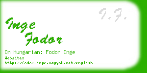 inge fodor business card